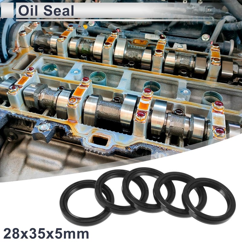 RATCHROLL Oil Seal TC Seal Ring Rotary Shaft Seal 28x35x5mm High Pressure Nitrile Rubber 5 Pcs - Image 2